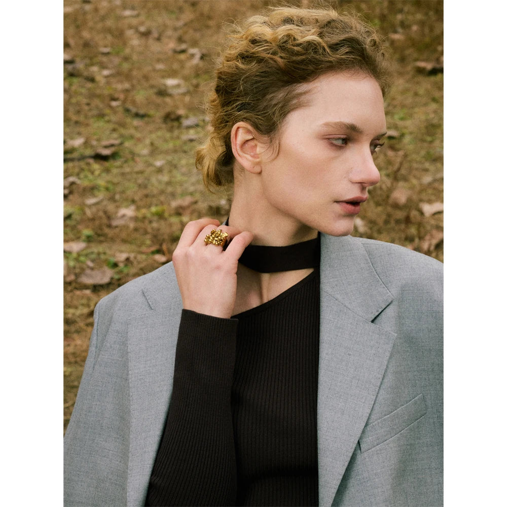 Heart Tassel Ring 18K Plated — rings in gold — additional view