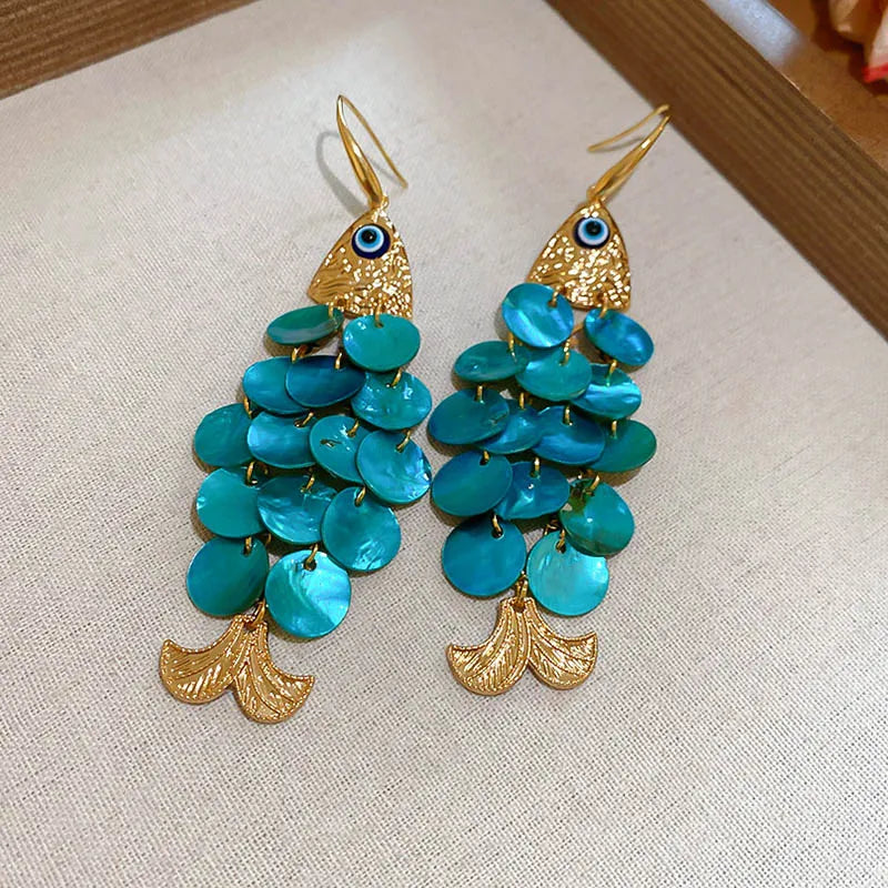 Shell Fish Hook Earrings