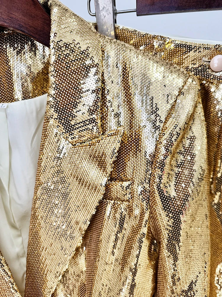 Reese Gold Flared Pant Suit Set