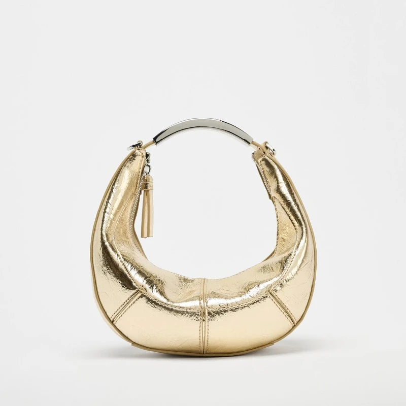 Bolso de hombro metálico Crescent