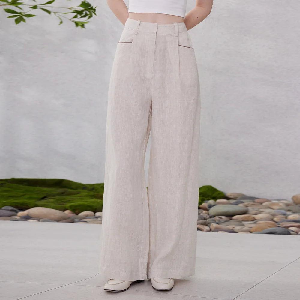 100% Linen Loose Trousers