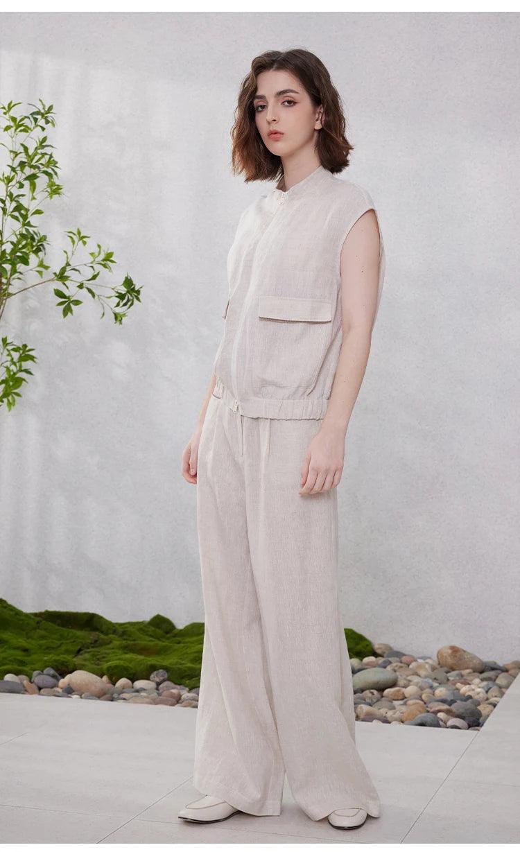 100% Linen Loose Trousers