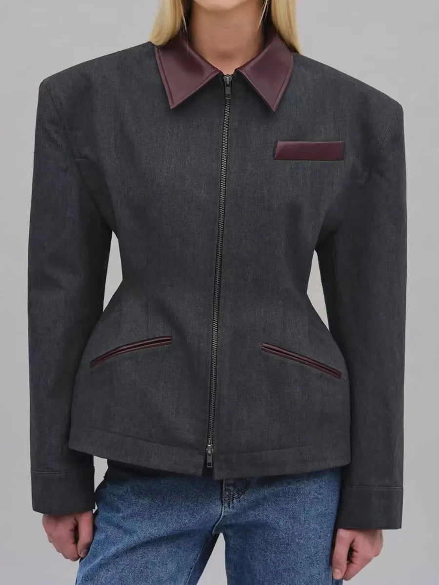 Cinched Industrial Look Jacket