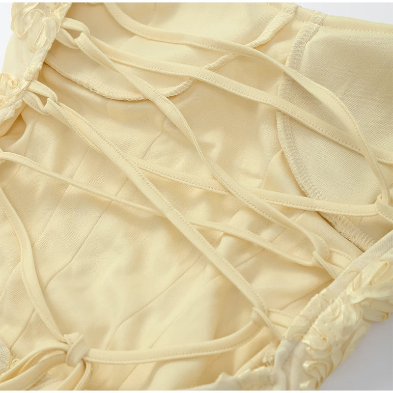 Andy Yellow Floral Printed Maxi Dress