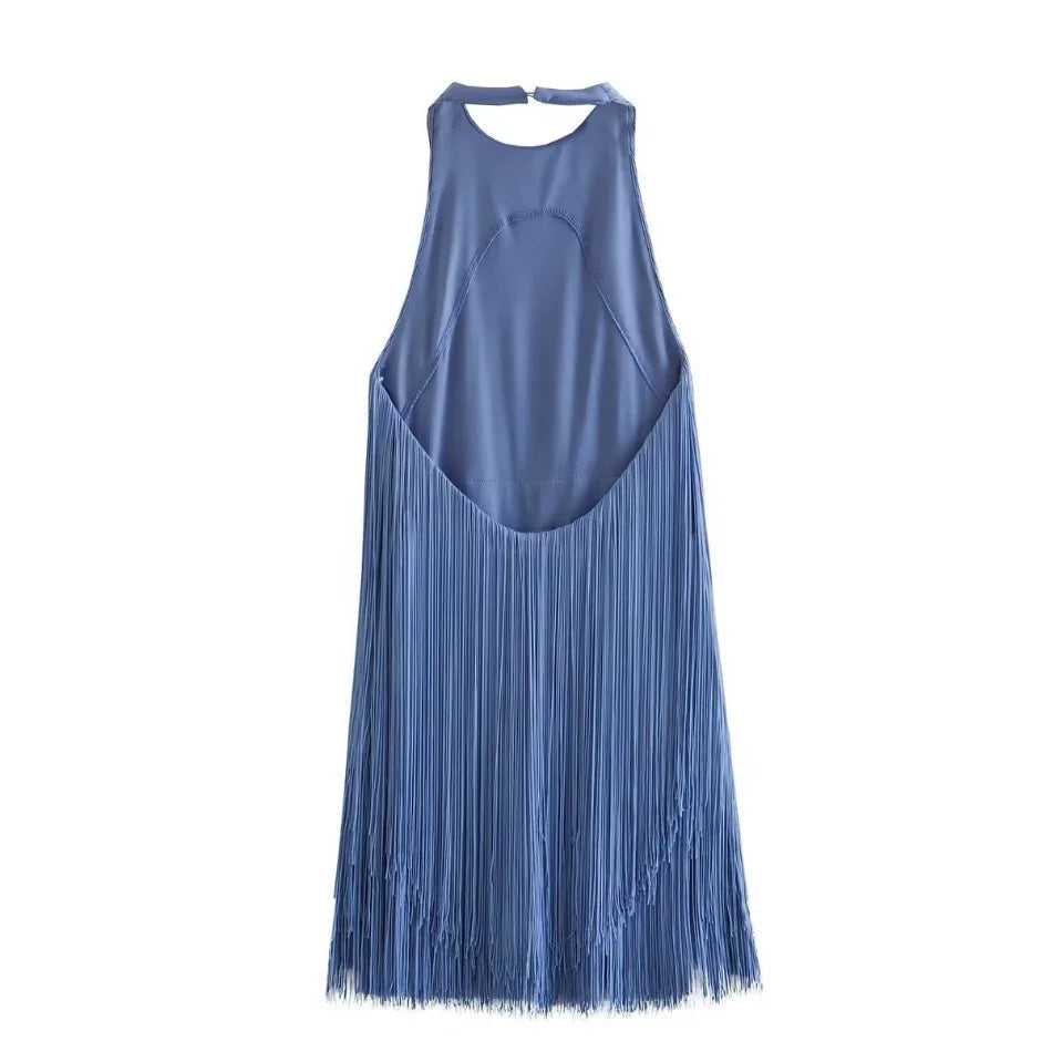 Mariela Backless Tassel Dress