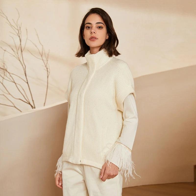 100% merinoull strikket cardigan