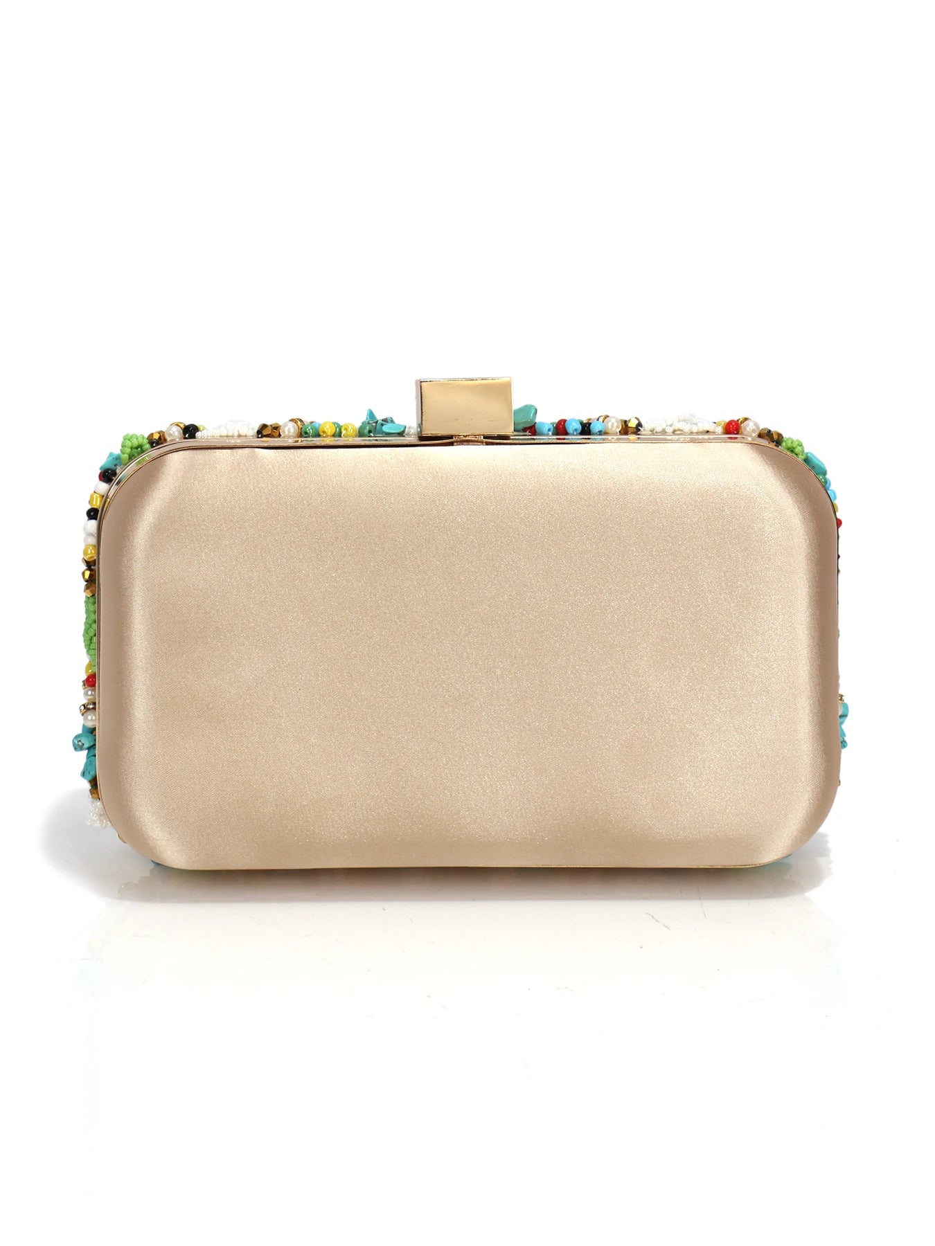 Green Embroidery Clutch Bag – green – embroidered detail