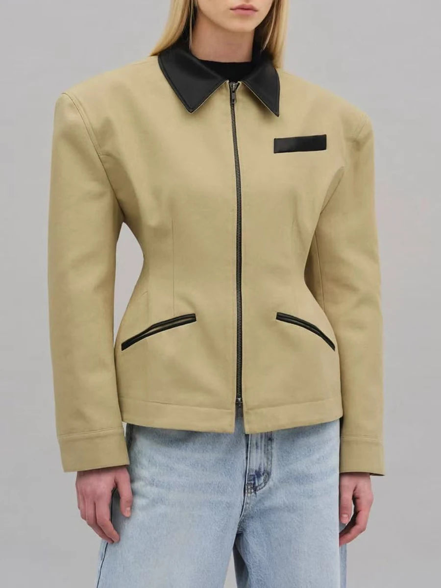 Cinched Industrial Look Jacket