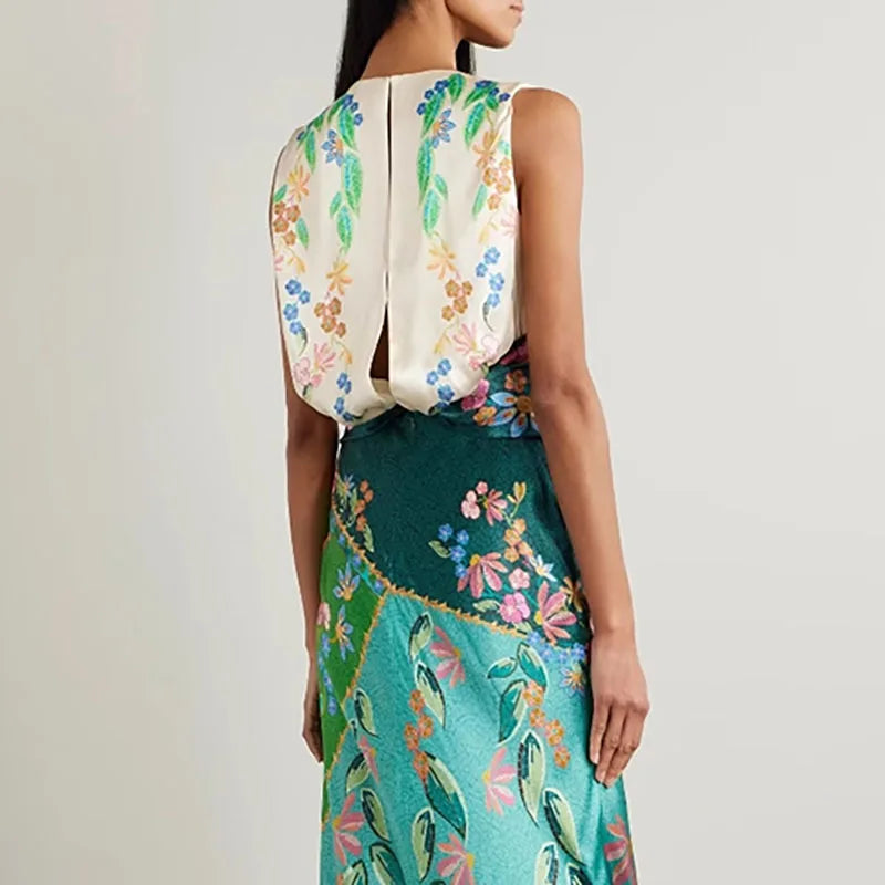 Retro Satin Twisted Dress