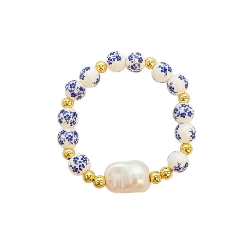 Beaded Porcelain Pearl Bracelet