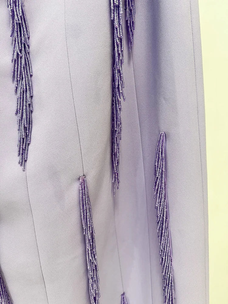 Lily Tassel Pendant Beaded Dress