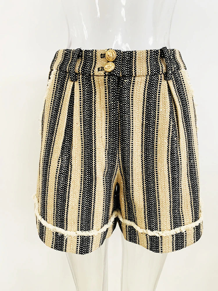 Dolly Striped Tweed Shorts