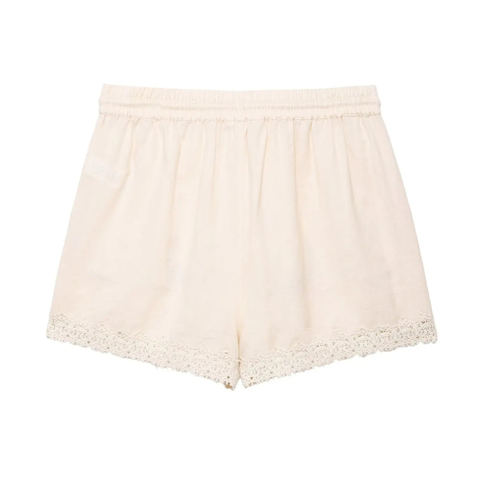 Blombroderade spetsshorts
