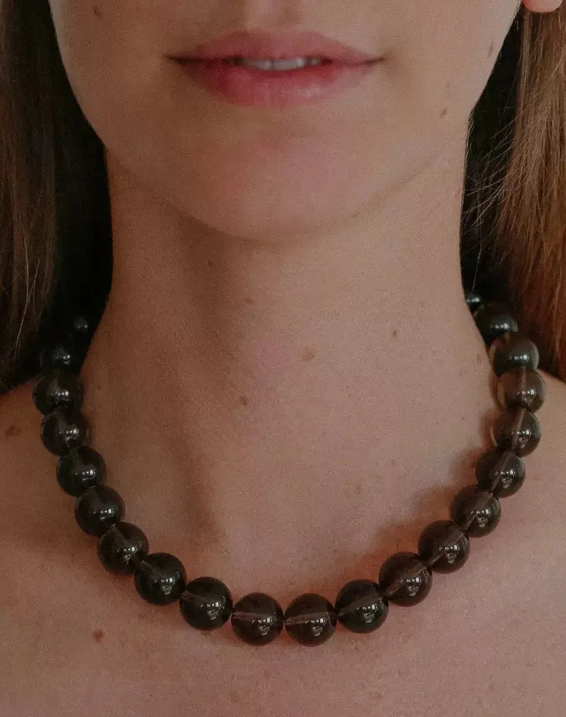 Earth Natural Stone Sweater Necklace in brown