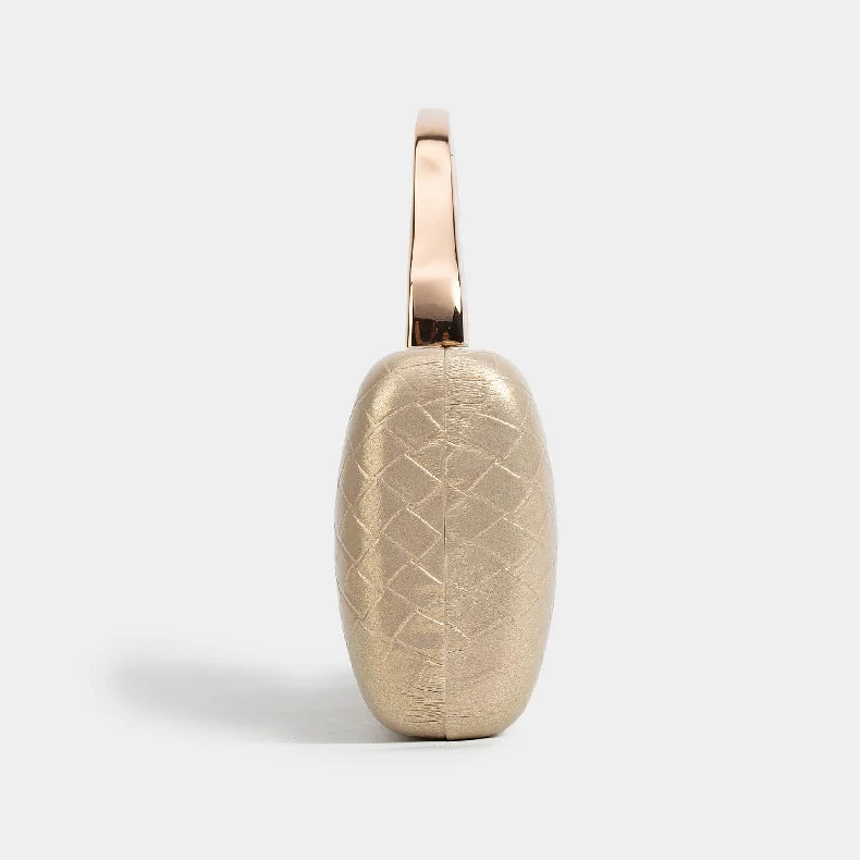 Gold Handle Long Clutch Bag — handbags in pink — back view