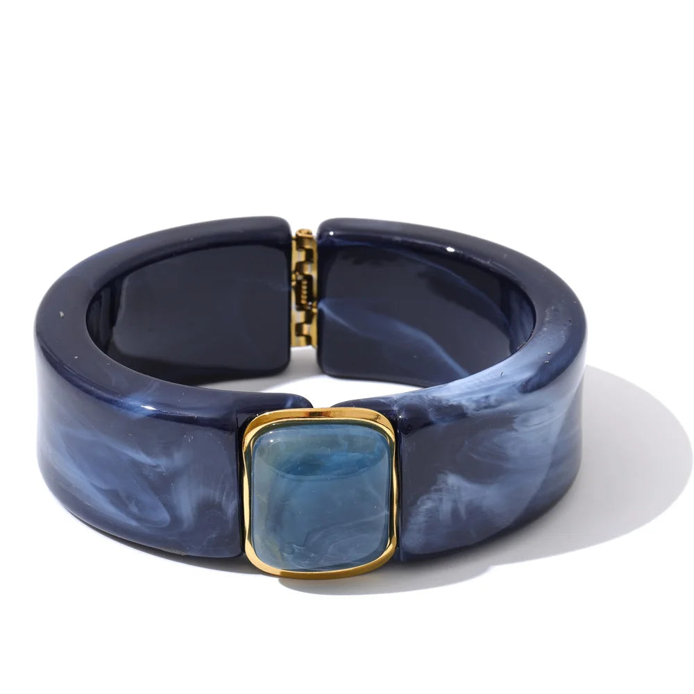 Acrylic Square Marble Bracelet Bangle
