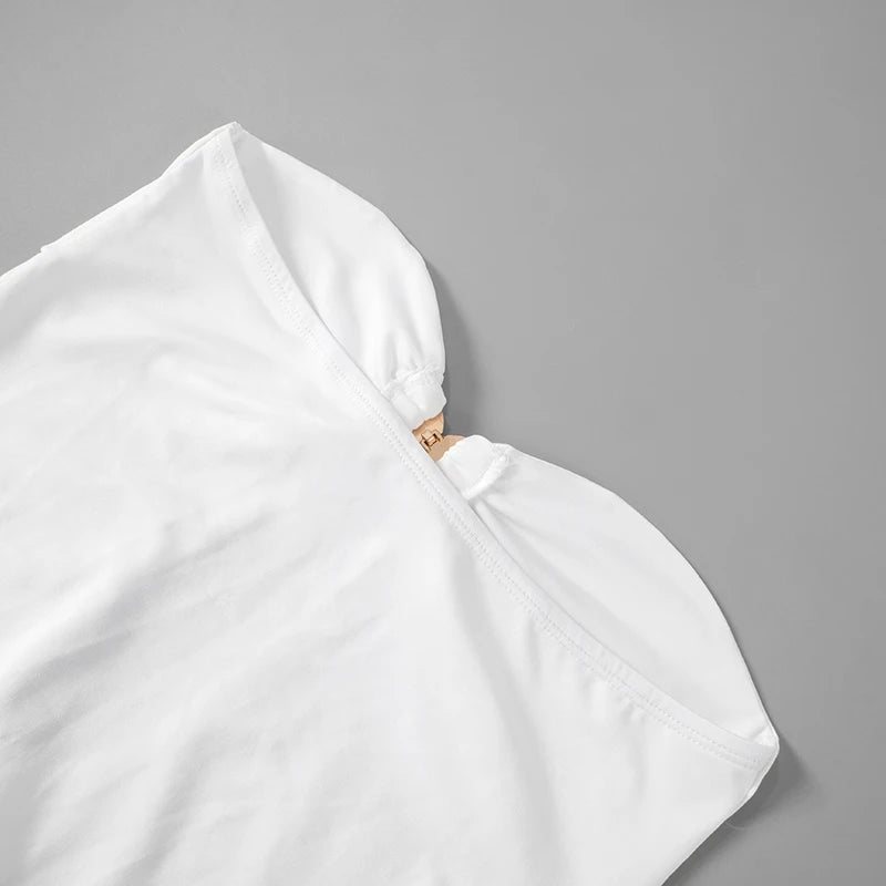 White Strapless Maxi Dress