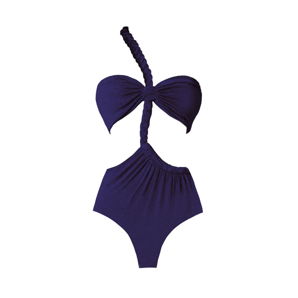 One-Shoulder-Bikini-Set mit Rüschen - Marineblau