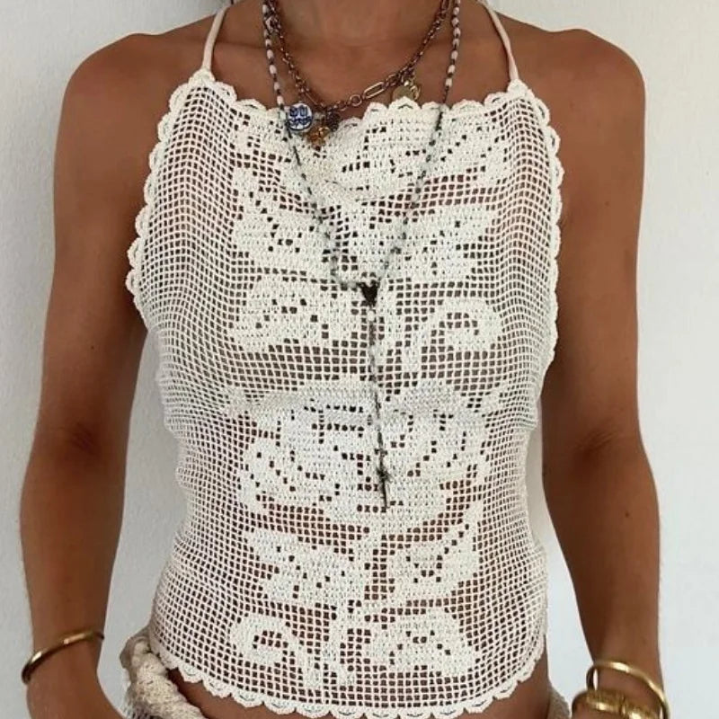 Rose Boho Crochet Top