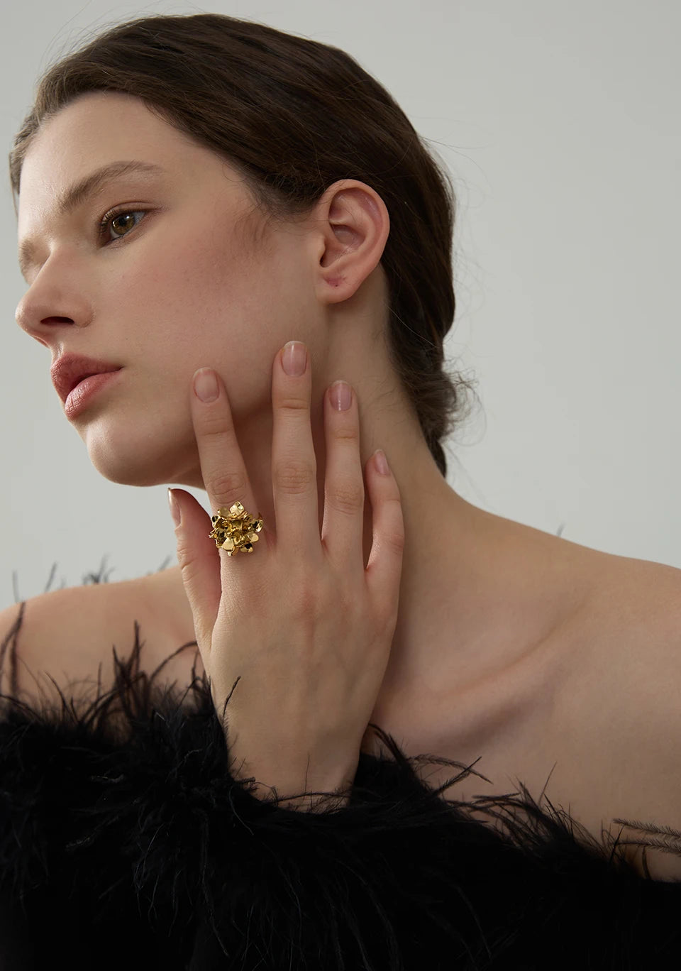 Gold Plated Flower Adjustable Ring