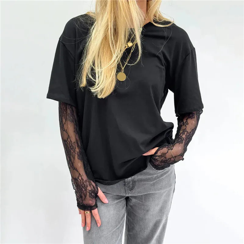 Mandy Shirt Langarm Spitze