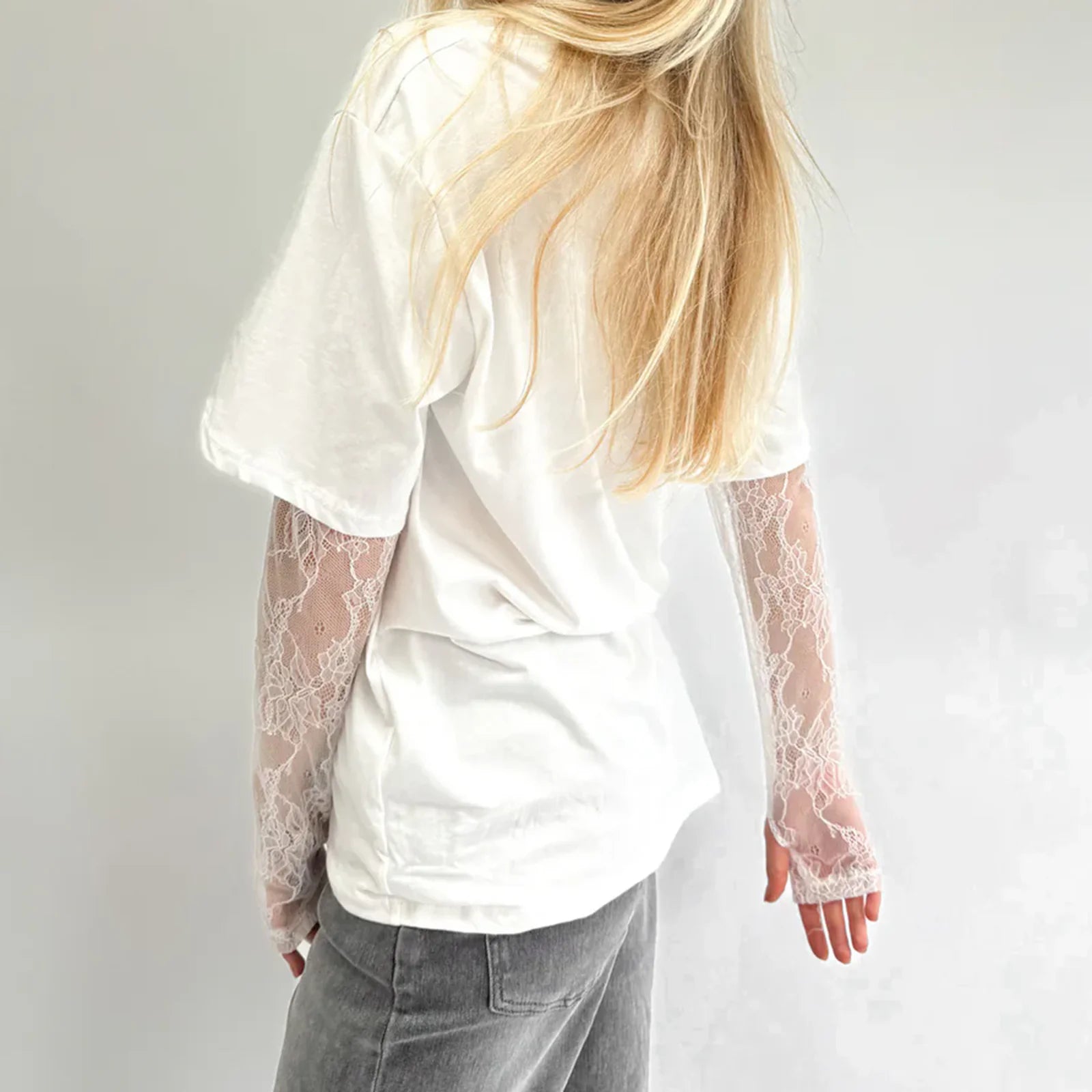 Camisa Mandy de manga larga con encaje