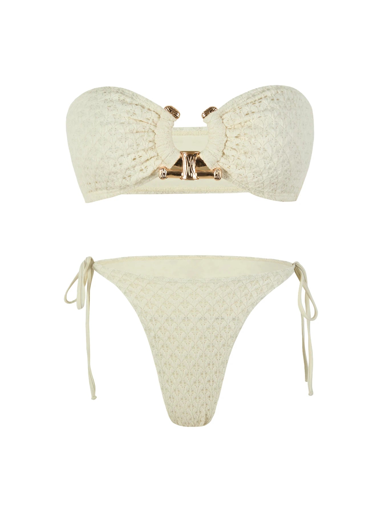 Bikini bandeau à anneaux