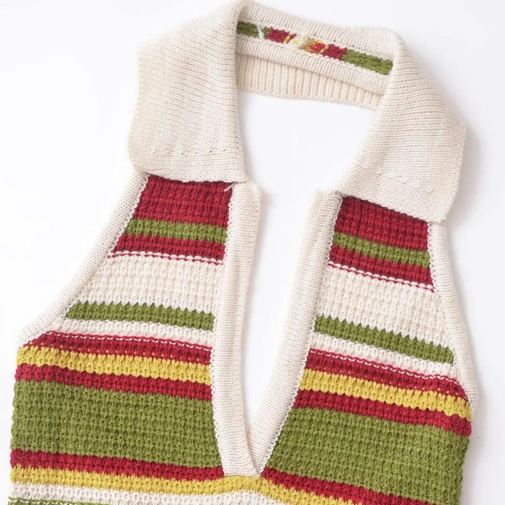 Rosalinda gestreepte gebreide mini-jurk