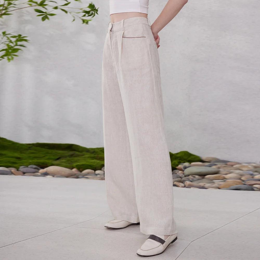 100% Linen Loose Trousers