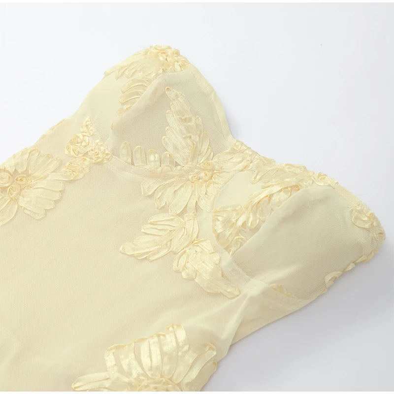 Andy Yellow Floral Printed Maxi Dress