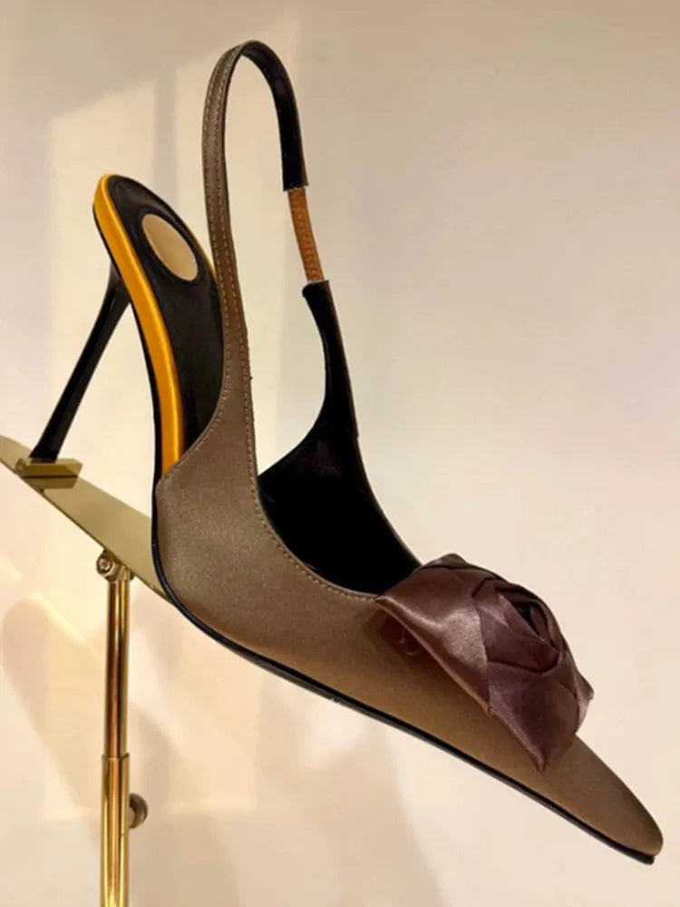 Slingback Rose Pump Heels