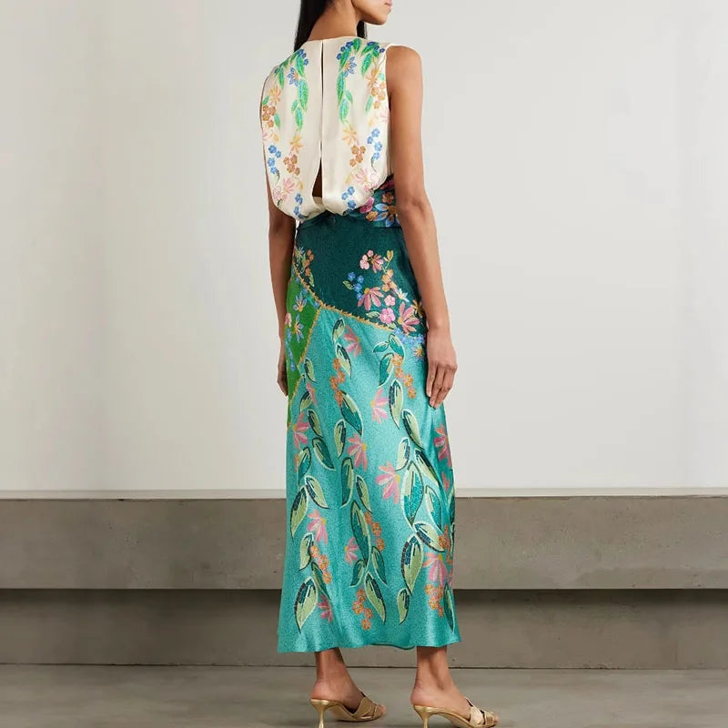 复古缎面扭纹连衣裙