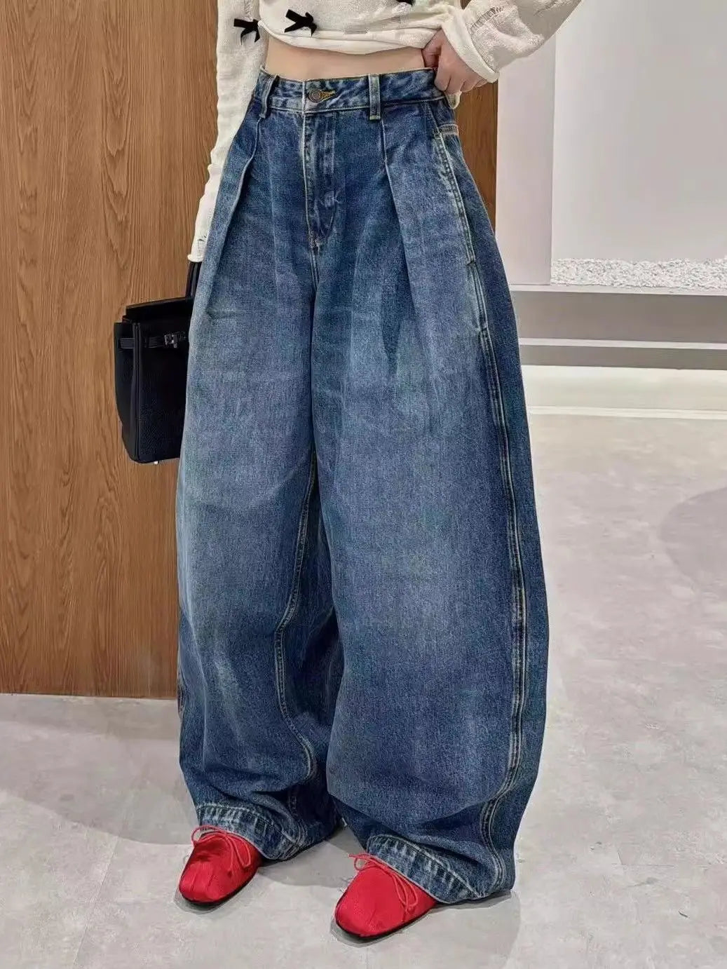 Amerykańskie jeansy retro curved