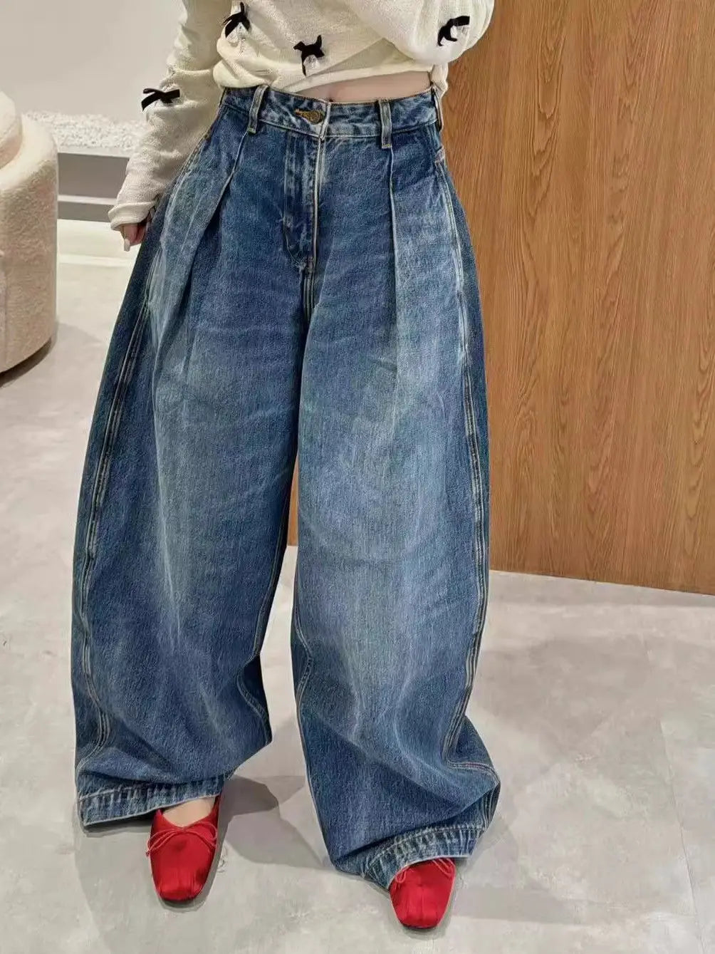 Amerikanische Retro-Curved-Jeans