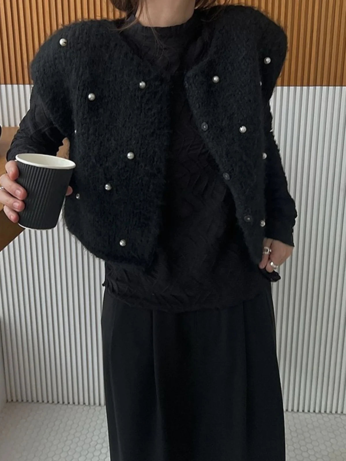 Pearl Embellished Sweater Vest