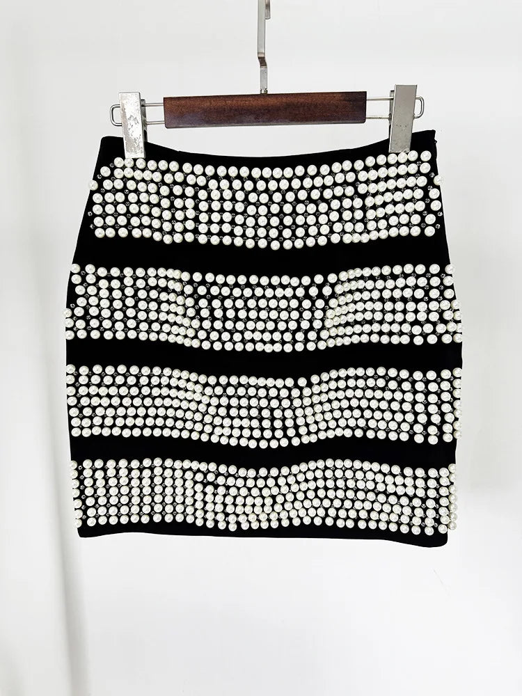 Falda con cuentas de Claudia Pearl