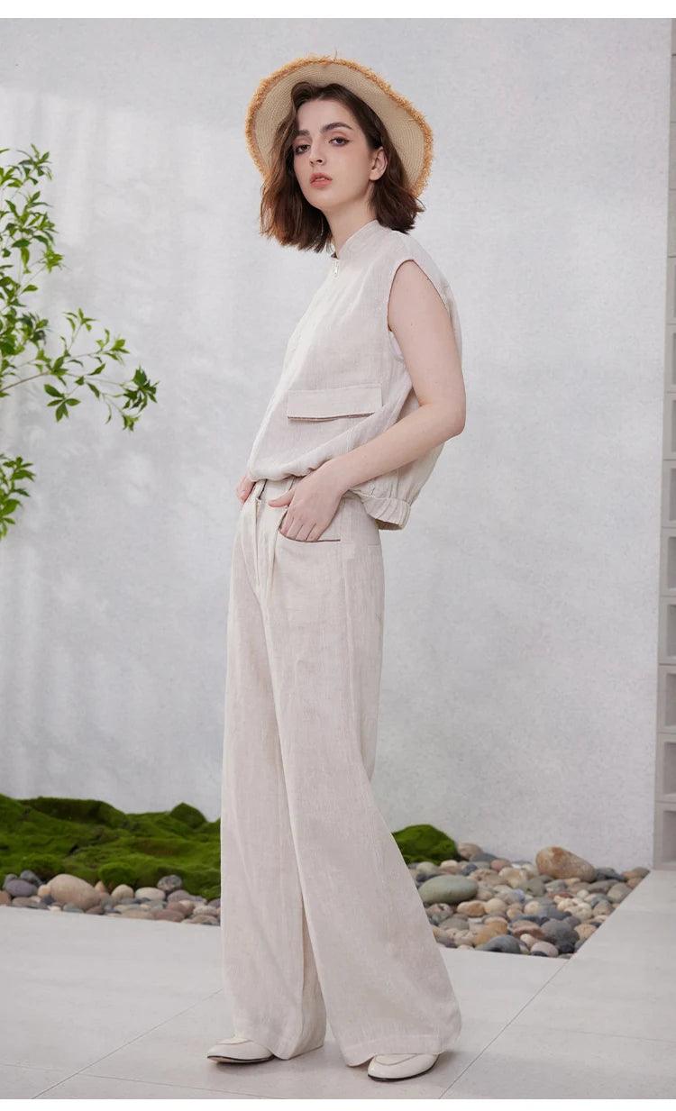 100% Linen Loose Trousers