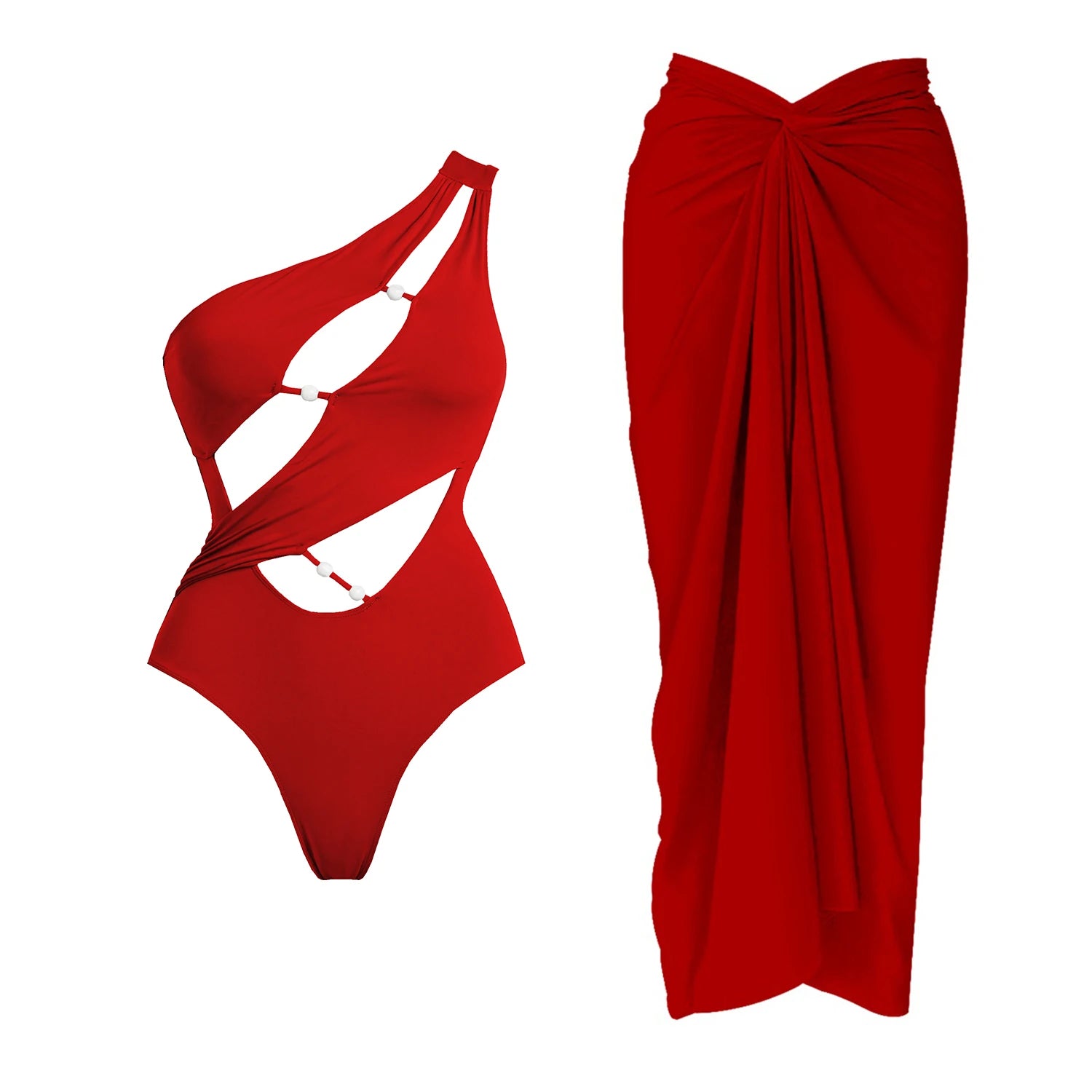 Bandeau Swimsuit & Wrap Skirt