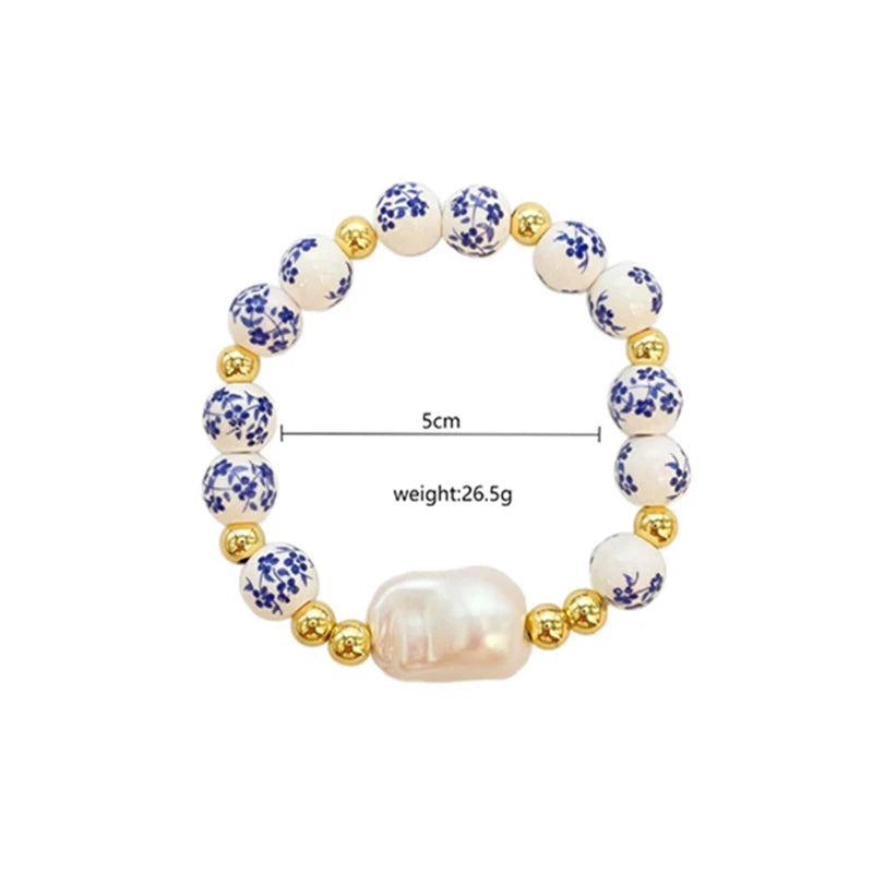 Beaded Porcelain Pearl Bracelet