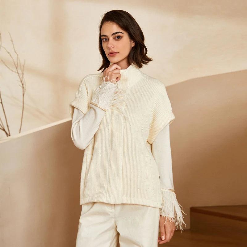 100% merinoull strikket cardigan