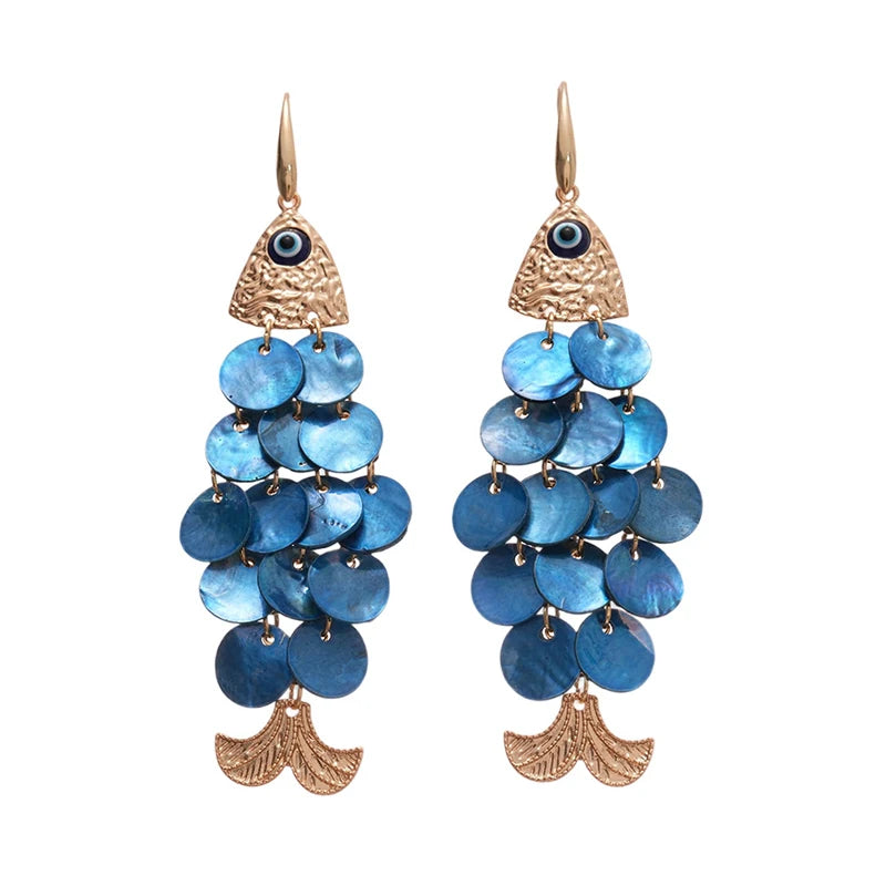 Shell Fish Hook Earrings