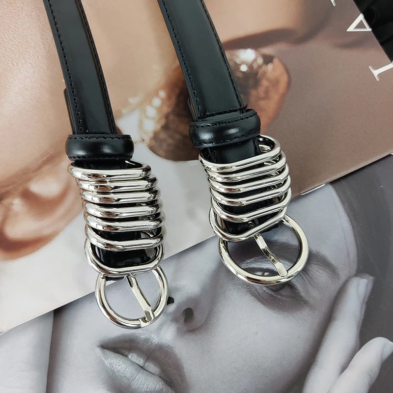 Двойной ремень из натуральной кожи