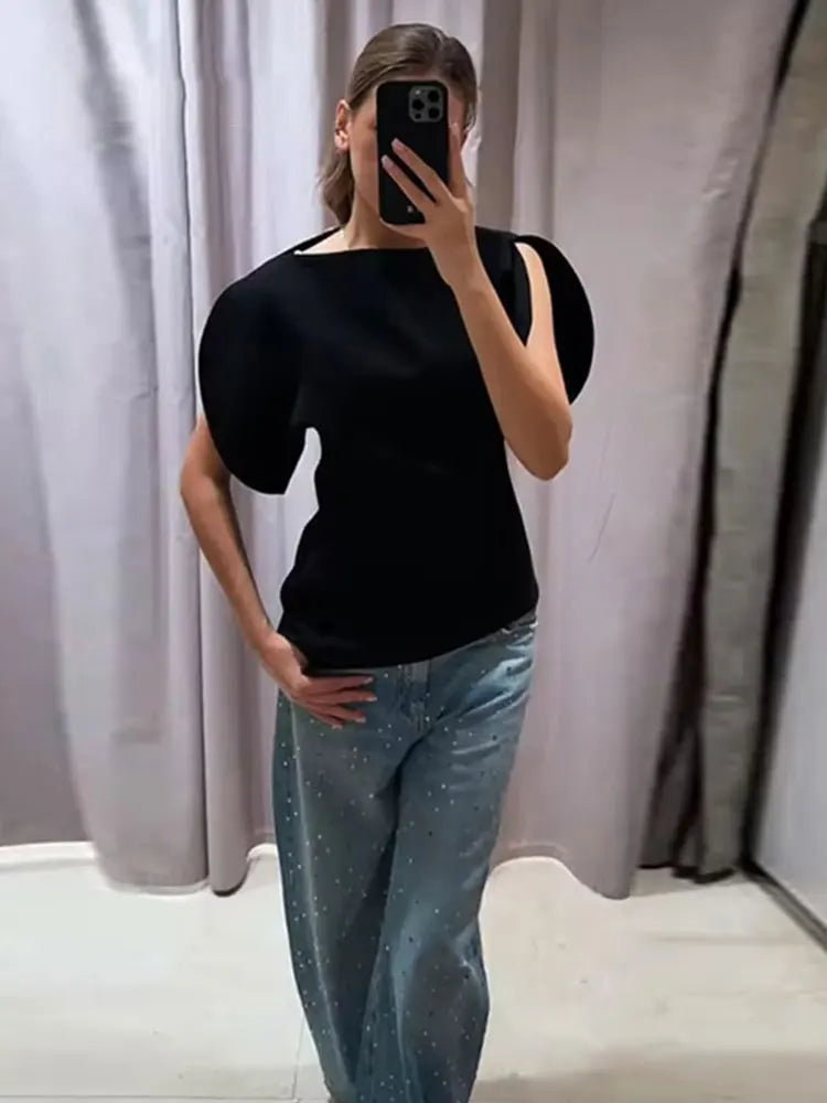 Debbie Asymmetrical Puff Top