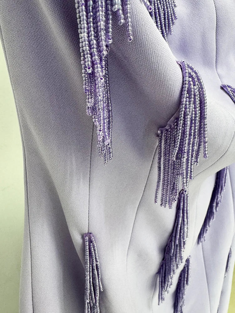 Lily Tassel Pendant Beaded Dress