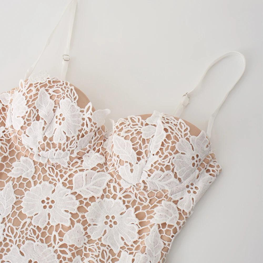 マロリー レースアップ マキシドレス