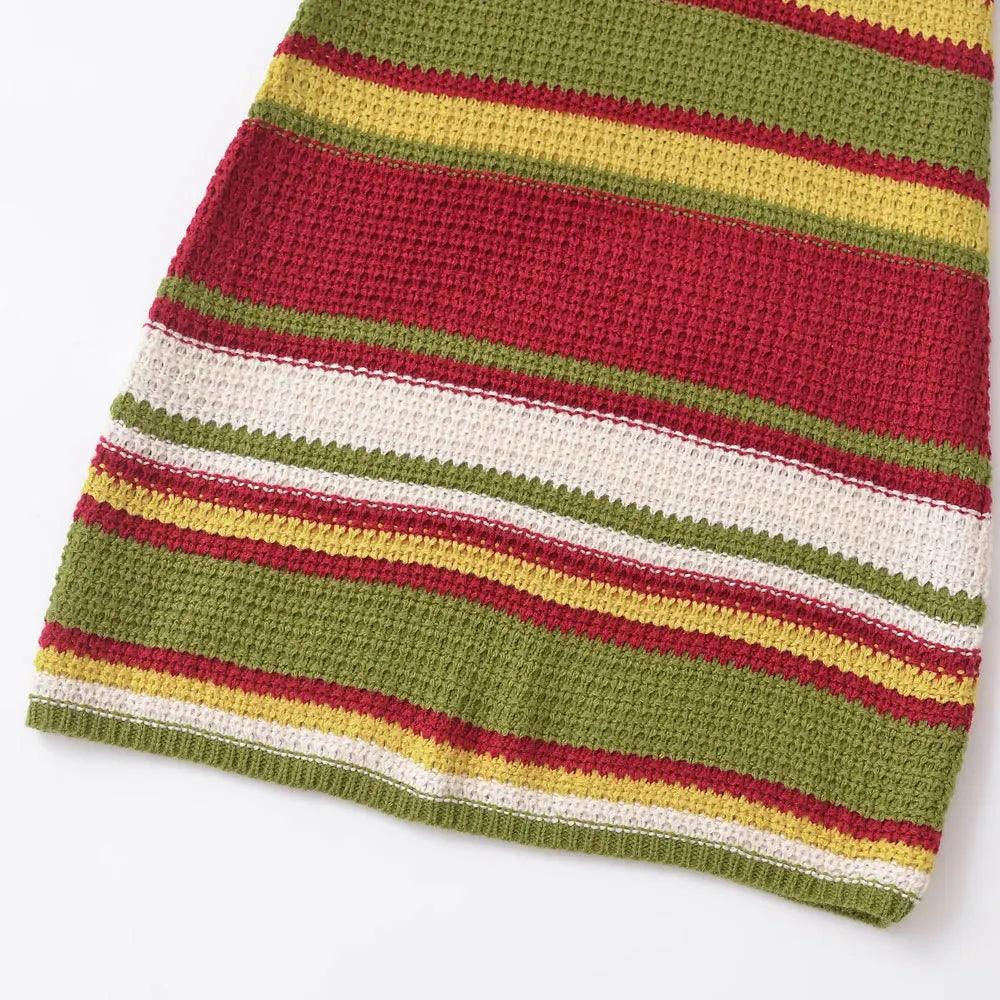 Rosalinda gestreepte gebreide mini-jurk