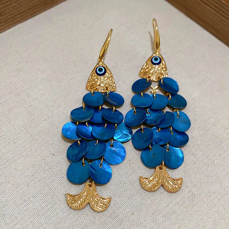Shell Fish Hook Earrings