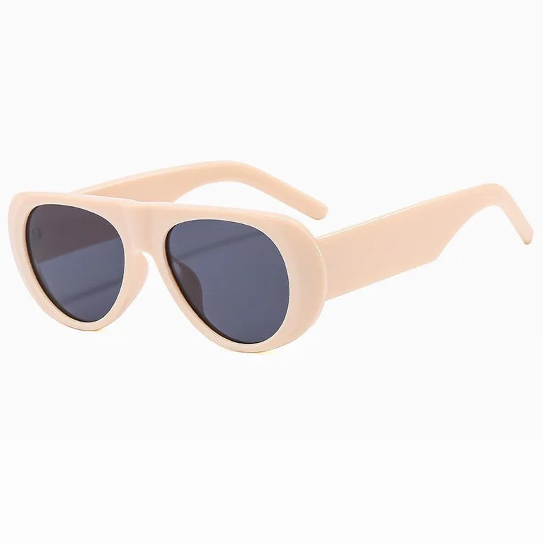 Oversized Pilot Sunglasses - Beige