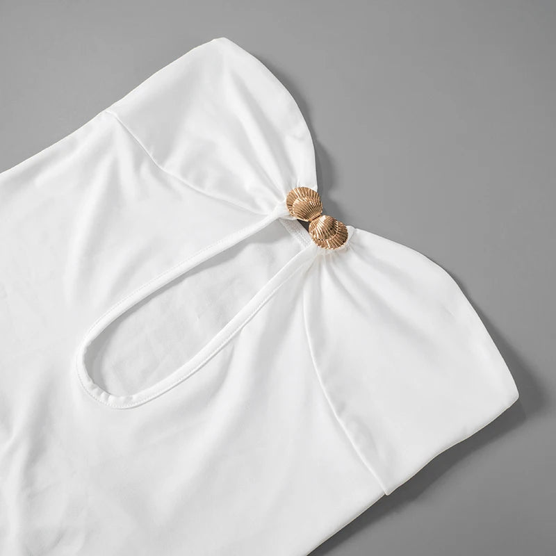 White Strapless Maxi Dress