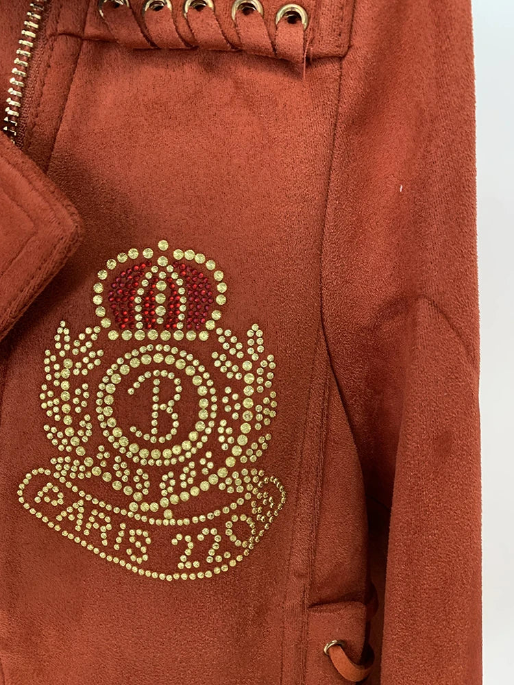 Kurtka motocyklowa ze sznurowaniem zamszowym